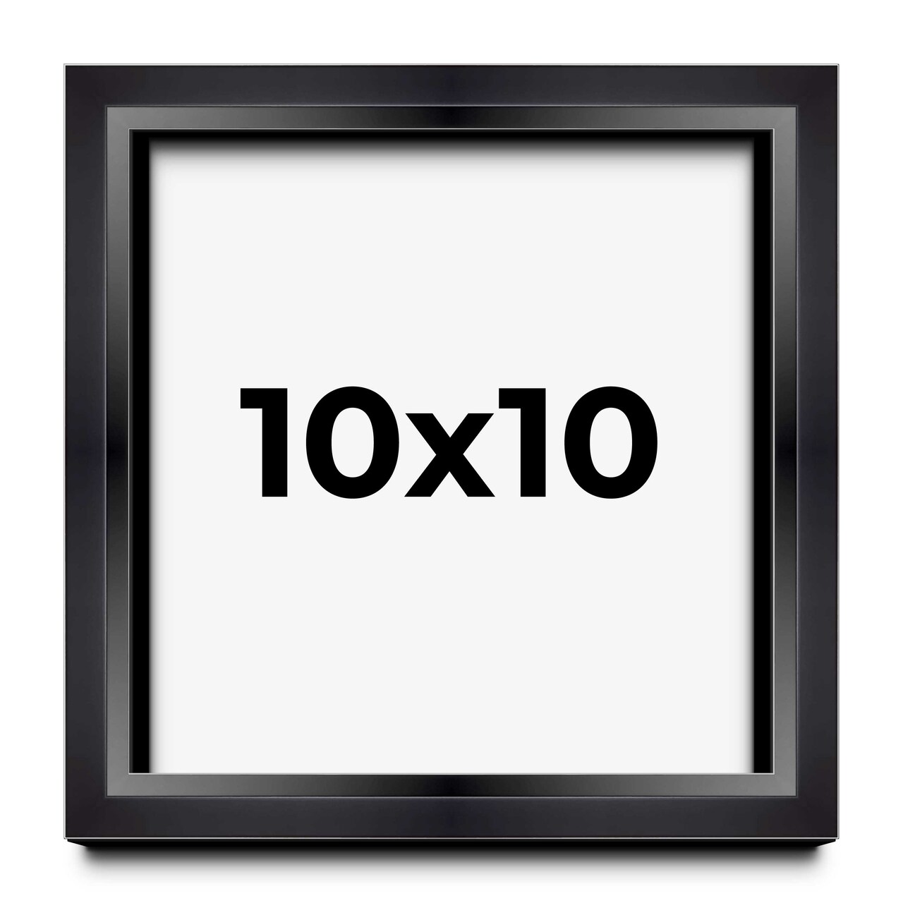 Square Minimalist Shadow Box Black Picture Frame - UV Acrylic, Backing, Hanging Hardware